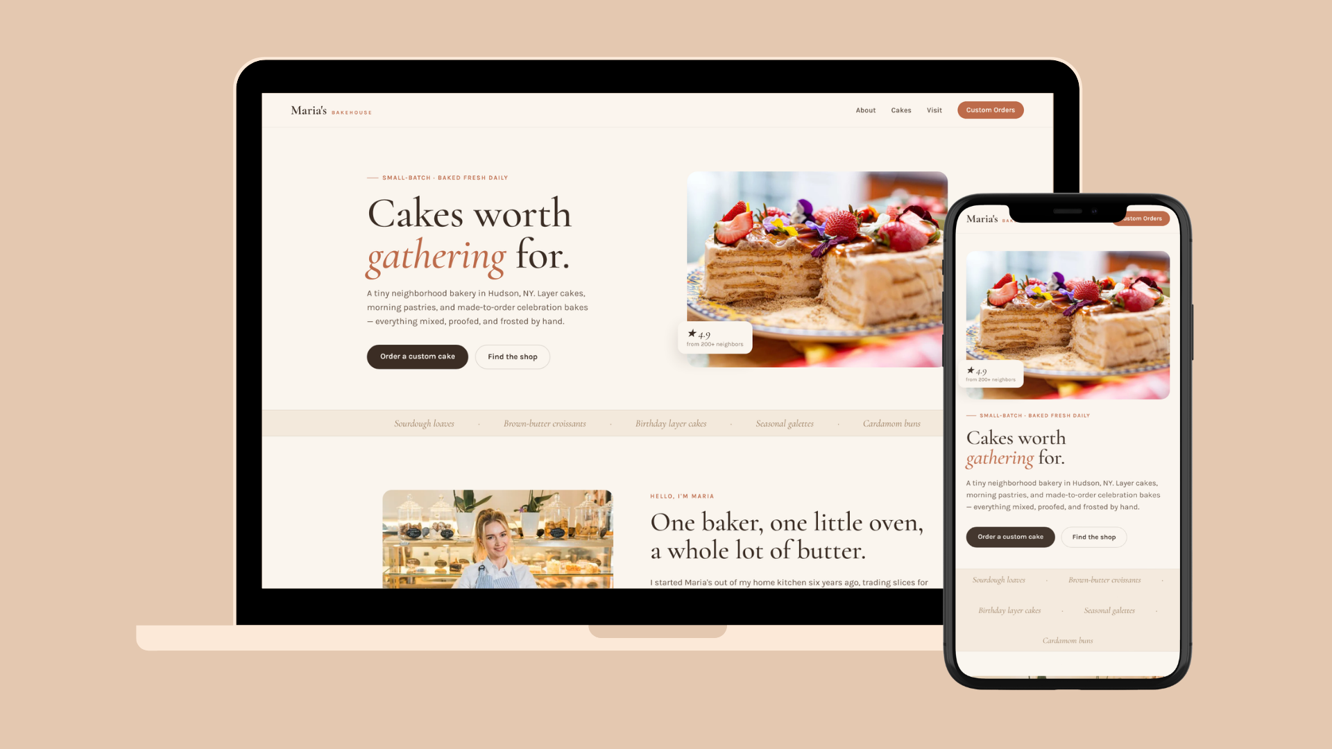 Maria's Bakehouse website